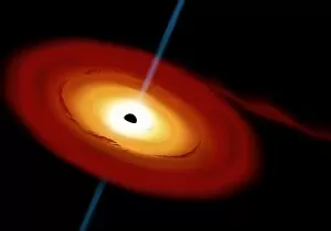 Active Galactic Nucleus Collection: Artists depiction of a black hole and its accretion disk in interstellar space