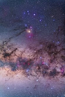 Space Framed Print Collection: Scorpius with parts of Lupus and Ara regions of the southern Milky Way