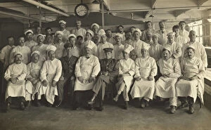 Sitting Collection: Staff cooks at King George Military Hospital, London, England, 1915
