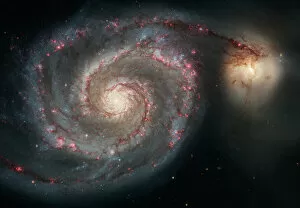 Space exploration Jigsaw Puzzle Collection: The whirlpool galaxy (M51) and companion galaxy