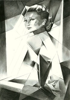 Drawing Metal Print Collection: Anne Baxter
