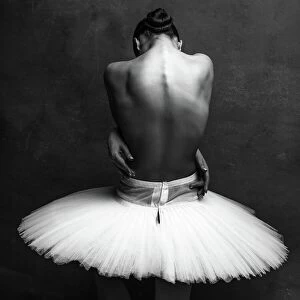 Black and white artwork Premium Framed Print Collection: ballerina's back 2