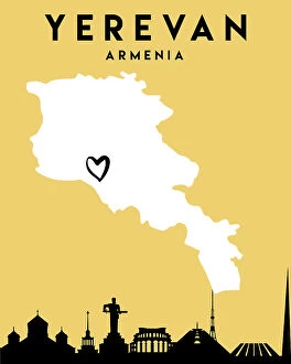 Armenia Framed Print Collection: City Love Maps 94