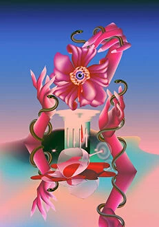 Surreal Canvas Print Collection: Flower On a Pedestal