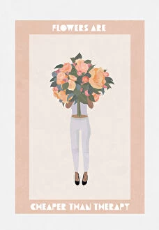 Botanical illustrations Poster Print Collection: Flowers are cheaper than therapy