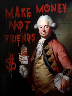 Pop art Canvas Print Collection: Make Money Not Friends