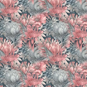 Patterns Canvas Print Collection: Pattern 17 flowers pastel
