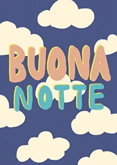 Text & Quotes Fine Art Print Collection: Poster Buona Notte Up