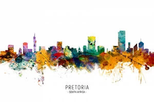 City Skyline Watercolours Photo Mug Collection: Pretoria South Africa Skyline