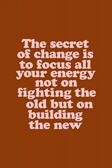 Typography Collection: The Secret of Change Is To Focus All Your Energy Not On Fighting the Old but On Building the New