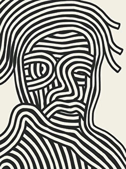 Abstract art Poster Print Collection: Stripe Portrait