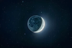 Earth Jigsaw Puzzle Collection: Waxing Crescent with the Earthshine