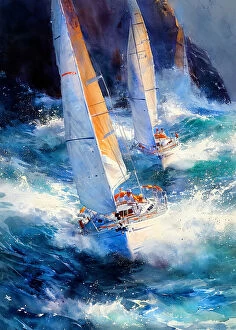 Sailing Boats Collection: Yacht racing sport art 24