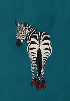 Digital art Collection: Zebra heels