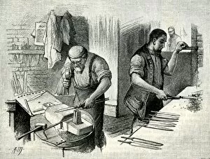 25 Oct 2017 Cushion Collection: A Blade-Forging Shop from a drawing by A. Morrow, 1884