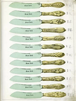 Cutlery Collection: Knife handles manufactured by George Wing of Sheffield, 1887