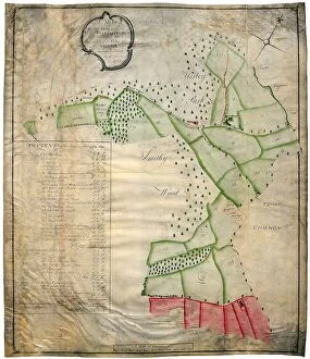 Maps of Ecclesfield Fine Art Print Collection: map of Hesley Farm in the Parish of Ecclesfield and County of York, 1764