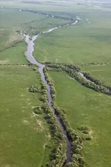 20 May 2009 Tote Bag Collection: Aerial view of Kasari river, Matsalu National Park, Estonia, May 2009