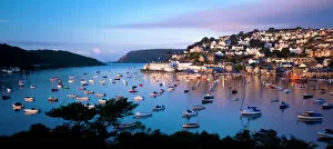 Nature-inspired artwork Premium Framed Print Collection: View of Salcombe and harbour from Snapeaes Point in the early morning light. Salcombe