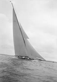 Sailing Collection: The 23-metre cutter Astra sailing close-hauled, 1932. Creator: Kirk & Sons of Cowes