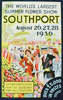 Related Images Premium Framed Print Collection: Advert for the Southport Flower Show, Lancashire, 1936