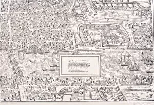 Ancient fortifications Poster Print Collection: Agas Map of London, c1561