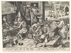 Bruegel Collection: The Alchemist, after 1558. Creator: Philip Galle