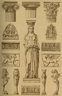 Greece Greetings Card Collection: Ancient Greek ornamental architecture and sculpture, (1898). Creator: Unknown