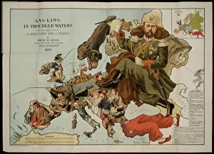 Ottomans Collection: Angling in Troubled Waters. A Serio-Comic Map of Europe. Artist: Fred W