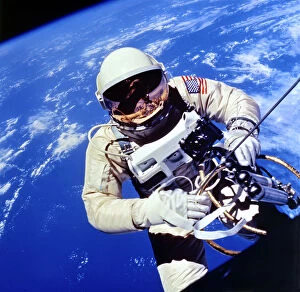 Space Walk Premium Framed Print Collection: US Astronaut Edward H. White II carrying out external tasks