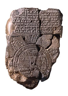 Clay Collection: The Babylonian Map of the World, c. 510-c. 500 BC. Artist: Assyrian Art