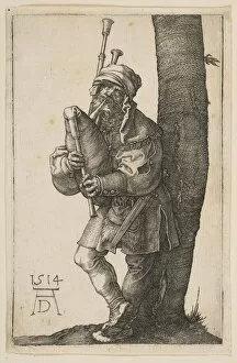 Albrecht Collection: The Bagpiper, 1514. Creator: Albrecht Durer