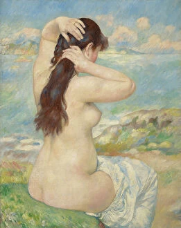 Breasts Collection: Bather Arranging Her Hair, 1885. Creator: Pierre-Auguste Renoir