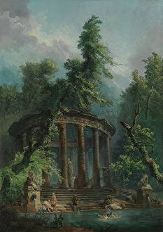 Architectural paintings Photographic Print Collection: The Bathing Pool. Creator: Hubert Robert