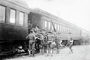 World War I and II Metal Print Collection: Battery A - Field artillery leaving for war game, between c1910 and c1915