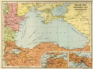 Maps Mouse Mat Collection: Black Sea: Bosphorus and Dardanelles, c1914, (c1920). Creator: John Bartholomew & Son