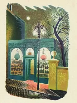 William Day Framed Print Collection: Chemist Shop at Night, 1938, (1946). Artist: Eric Ravilious