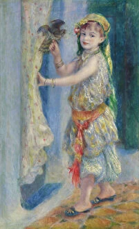 Impressionist paintings Collection: Child With A Bird (Mademoiselle Fleury In Algerian Costume), 1882. Creator: Pierre-Auguste Renoir