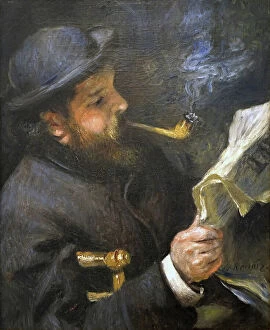 Parisian scenes Collection: Claude Monet lisant, ca 1873. Creator: Renoir, Pierre Auguste (1841-1919)
