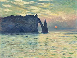 Landscape paintings Framed Print Collection: The Cliff, Etretat, Sunset, 1882-1883