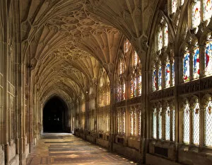 Gloucester Mounted Print Collection: Cloisters of Gloucester Cathedral, late 14th century