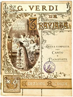 Opera Photographic Print Collection: Cover of the vocal score of opera La Traviata by Giuseppe Verdi, 1853