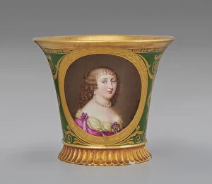 Royalty Metal Print Collection: Cup (Tasse Jasmin À Pied Cannelé, 1St Size) With Portrait Of Anne Marie Martinozzi... 1811