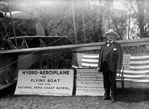 Hydro Aeroplane Collection: Curtiss Airplane - Curtiss Hydroaeroplane, or Flying Boat Exhibited at House Office Building, 1917