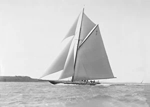 Americas Cup Collection: The cutter Shamrock sailing close-hauled, 1912. Creator: Kirk & Sons of Cowes