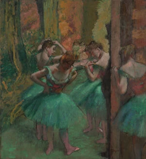 Ballerinas Collection: Dancers, Pink and Green, ca. 1890. Creator: Edgar Degas