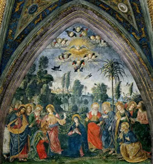Renaissance art Photo Mug Collection: The descent of the Holy Spirit (Pentecost), 1492-1495. Creator: Pinturicchio, Bernardino
