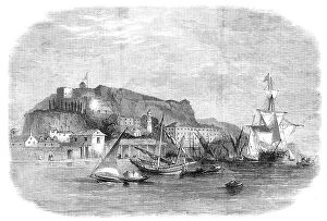 Rowing Boats Collection: Destruction of the fortifications of the Ionian Islands: Fort Neuf, in the harbour of Corfu, 1864