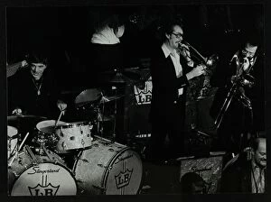 Jazz Collection: Drummer Louie Bellson and his big band playing at the Forum Theatre, Hatfield, Hertfordshire, 1979