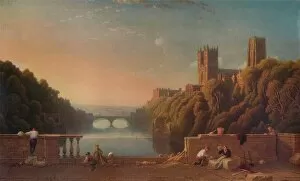 Landscape paintings Canvas Print Collection: Durham Cathedral from the Prebends Bridge, c1832. Artist: George Fennell Robson
